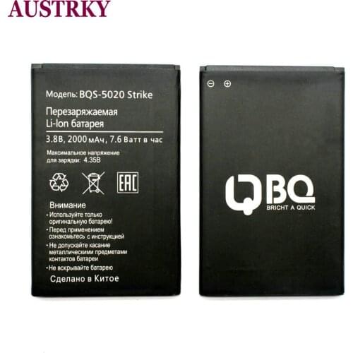 New BQS 5020 Strike 2000mAh Battery Replacement Phone For BQ Strike BQS 5020 BQS-5020 Bateria Batterij + Tracking Code