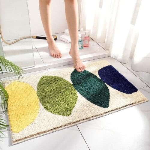 Velvet Bedroom Living Room Carpet Mats Simple Home Kitchen Bathroom Door Absorbing Water Non-slip Foot Pads Plant Rug
