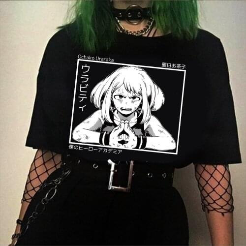 Anime T Shirt Japanese My Hero Academia Ochaco Uraraka Graphic Anime Short Sleeve T Shirt