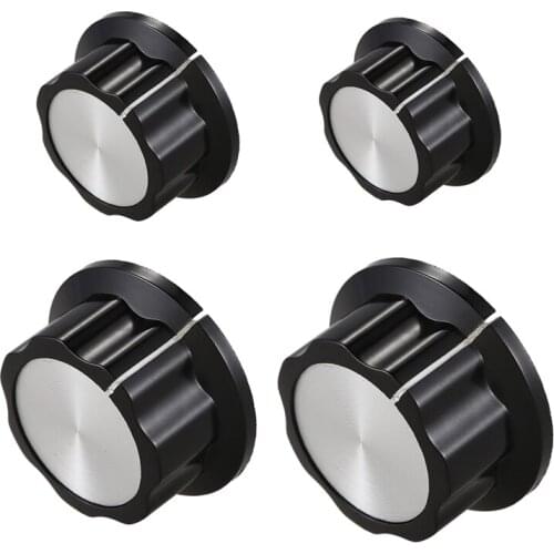 HOT-1Pc Silver Tone Top Potentiometer Volume Control Rotary Knobs 6Mm Shaft Hole