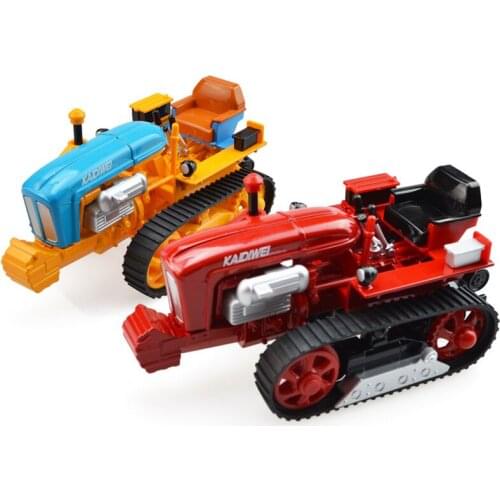 Alloy Diecast Tractor Farm Truck 1:18 Wheel and Catepillar with Trailers Retro Car Model Collection For Kids Hobby Toys