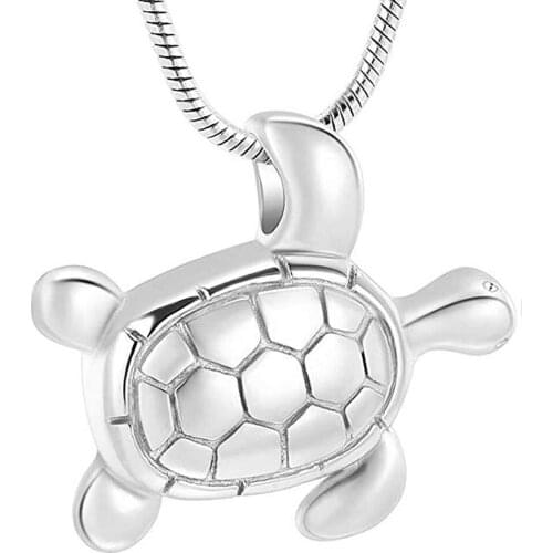 Sea Turtle Cremation Jewelry for Ashes Necklace Stainless Steel Keepsake Memorial Lockets Urn Pendant for Pet/Human