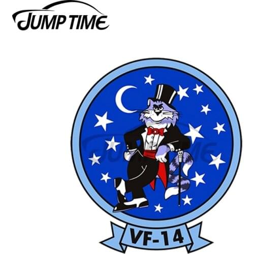 JumpTime 13 x 9.9cm For F-14 Tomcat VF-14 Tophatters Car Stickers Laptop Waterproof Decal Windows Refrigerator Trunk Decoration
