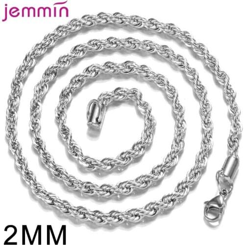 Novel Shape Twisted Chain Necklaces Genuine 925 Sterling Silver Chain Necklaces For Women Men Lovers Fashion Jewelry Accessory