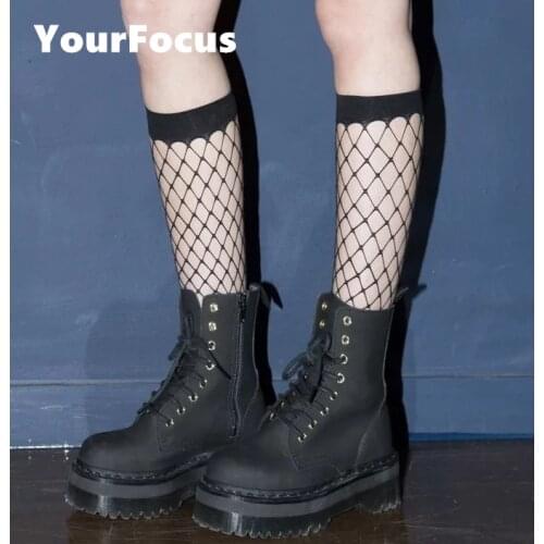 New summer fashion hip hop punk rok sexy k pop ins hot fishnet socks big mesh black in tube socks skateboard women