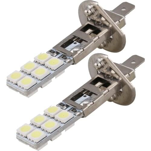2PCS 12V Car H1 12 LED Replacement Headlight 6000K White Bright Fog Lights Bulbs 5050 Thin Flat Bulb Car-Styling Car Light