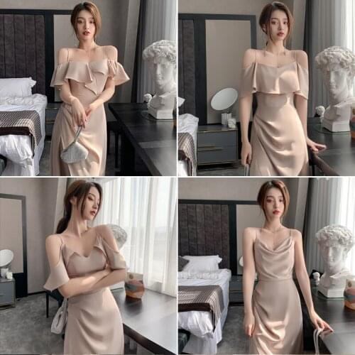 Bridesmaids Dresses Short V-Neck Off The Shoulder Jersey A-Line Floor-Length Pink Spaghetti Straps Women Wedding Party Gown E243