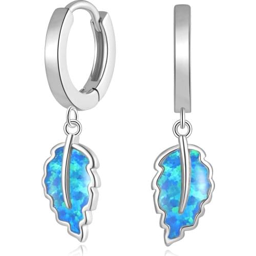 Gold Plated for Girls Hypoallergenic Leaf Dangle Earrings Opal Jewelry Gifts for Women