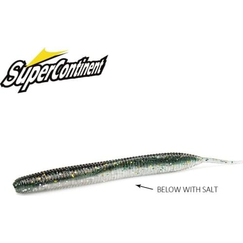 2019 Supercontinent Needle-tailed straight worm now hot 100mm Double Color Silicone Bait