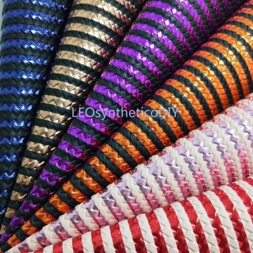 1PC 21X29CM Synthetic Letaher, Cuero Sintetico Printed Stripes Leather For Making Bows Accessories LEOsyntheticoDIY T194