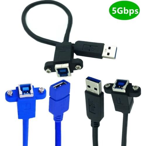 USB 3.0 Version A type Male & Female to USB 3.0 Type B Female with Panel Mount Screw Holes to Micro B Cable (AM/BF AF/BF)