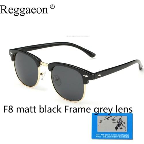 Reggaeo brand fashion 2020 Classic half frame sunglasses women polarized Rice Nails men Lady retro blue gray red glasses
