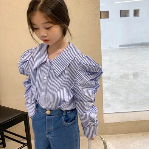 2021 Kids Clothes Girls 2-7 Toddler Girl Striped Blouse Shirt Children Tops Fall Clothes Long Sleeve Shirt Children Clothing