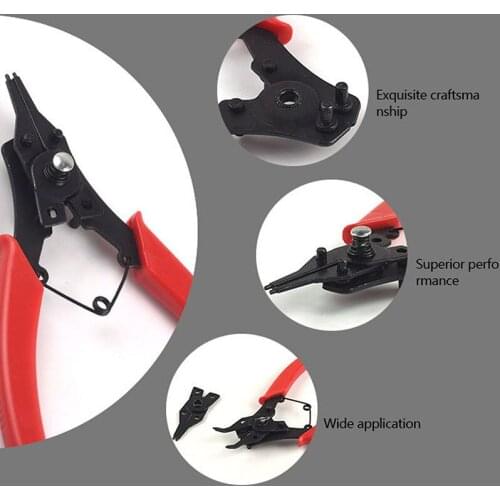 4 IN 1 Set Multi-function Pliers Snap Ring Pliers Tools Multi Crimp Tool Internal External Ring Remover Retaining Circlip Pliers