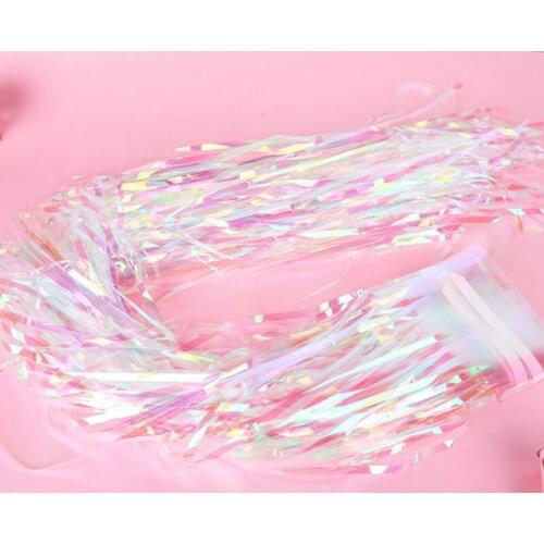50pcs colorful rainbows rain curtain transparent rainbow Christmas wedding birthday party party background party decoration