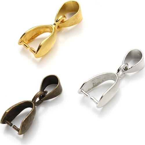 50pcs Buckle Pendants Clasps Hook Clips Bails Connectors Copper Charm Bail Beads Supplies Clothing Clothes Making DiY Accessory