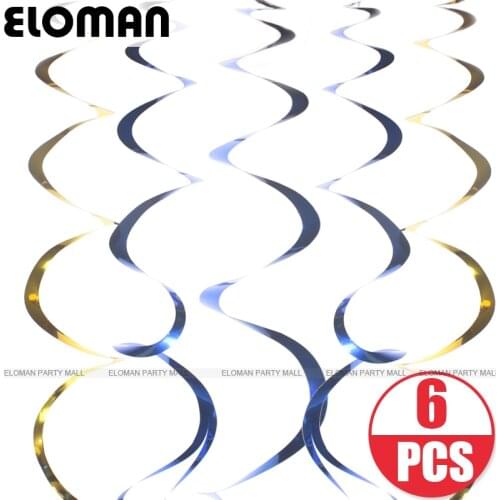 6PCS/bag party hanging Swirl decorations 10 colors birthday home new year christmas party Plastic foil Hanging supplies