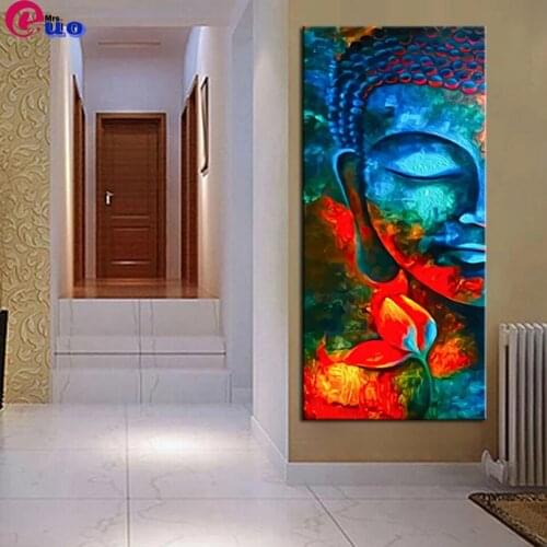 Abstract Buddhism 5D Diy Diamond Painting Cross Stitch Kits Diamond Mosaic Embroidery Colorful Lord Buddha 3d Square/Round Drill