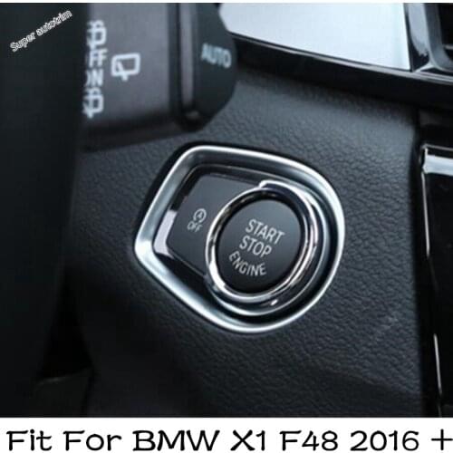 Lapetus Accessories Interior Parts Start Stop Engine System Key Button Ring Frame Cover Trim ABS Fit For BMW X1 F48 2016 - 2021