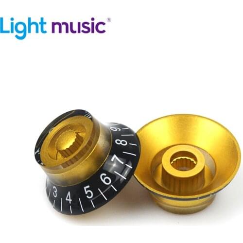 Free Shipping LP Electric Guitar Volume Tone Knob Top Round Guitar Speed Control Knob Plastic Guitar Accessories Gold Black