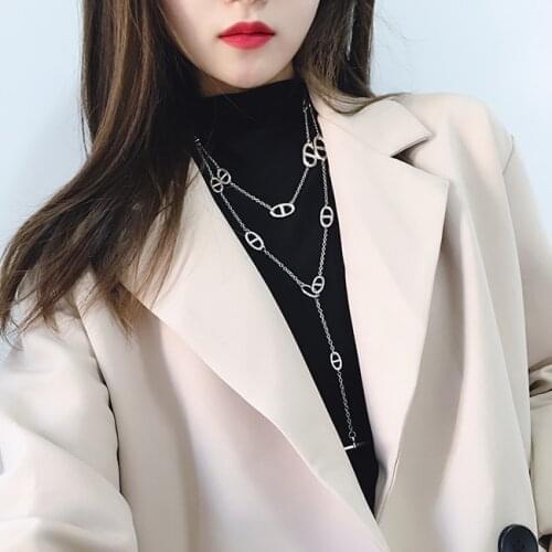 2020 Hot Jewelry For Women Long Chain Necklace Sweater Chain Long Necklace Lock Pendant Birthday Gift 119CM