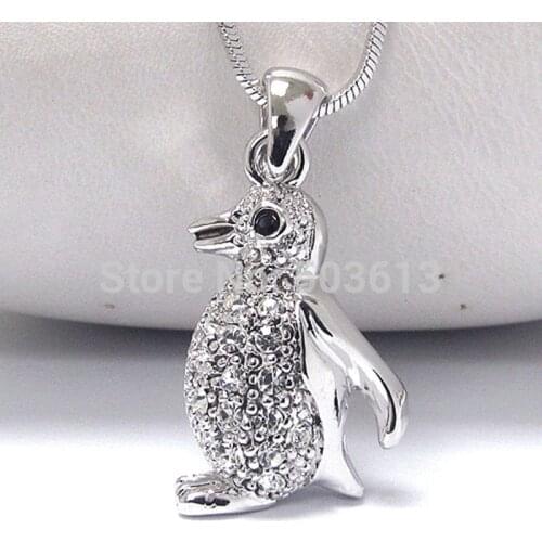 Popular alloy animal penguin short snake chain pendant necklace 3.5cm one piece xy139
