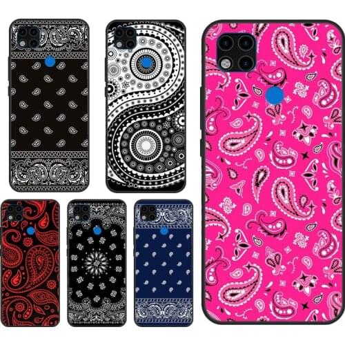 Black Bandana Paisley Phone Case For Xiaomi Redmi Note 10 9 Pro 8T 9S 7A 8A 9A 9C 9T K40 Redmi Note 8 Pro Cover