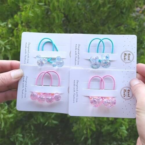 2PCS Cute Cartoon Flash Sequin Bowknot Princess Headwear Kids Elastic Hair Bands Children Ropes Girls Accessories Baby Headdress