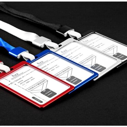 Fizz Horizontal And Vertical ABS ID Card Holder Work Card Access Card Holder Badge Lanyard Bus Portable Badge Holder