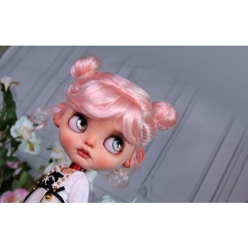 Blythes Doll Emulation Hair fits a 1/6 size stylish foreign micro roll imitation of Mahai Scalp with a flat orange powder mix