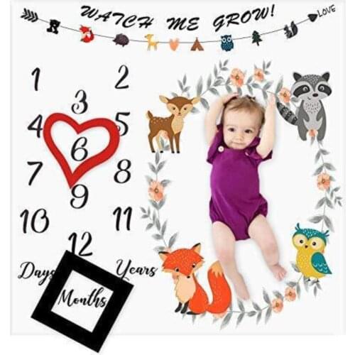 Baby Play Mats kids Crawling Carpet Newborn Monthly Growth Milestone photography props Background Cloth boy girls Photography