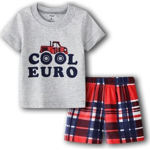 Baby Boys Clothes Suit Cool Euro Summer Truck T-Shirts + Shorts 2-Pieces Sets Casual Outfits For Babies Cotton Boy Sets Tops