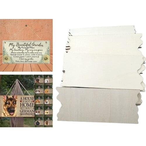 24PCS Unfinished Hanging Wood Sign Decorative Blank Wooden Plaque Slices Banners for Pyrography Painting Writing Home DIY Crafts