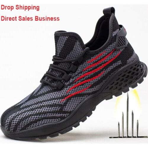 New Mens Safety Shoes Breathable Non-Slip Steel Toe Puncture-Proof Work Boots Incredibles Lightweight Casual Sneakers