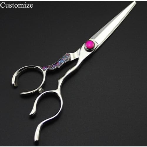 Customize logo/name professional Japan 440c 6 inch hair scissors hair cutting barber makas scissor shears hairdressing scissors