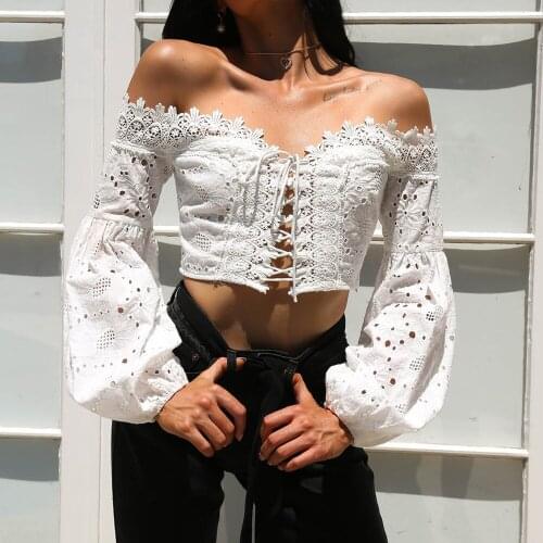 OFFENIENG Openwork Blouses