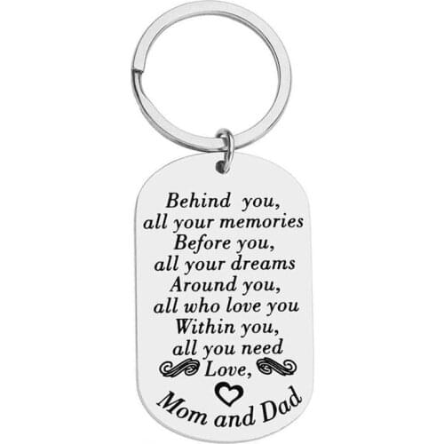 Journey Keychain for Him Her Teens Students College High School Keyring for Daughter Son Behind You All Your Memories Mom Dad