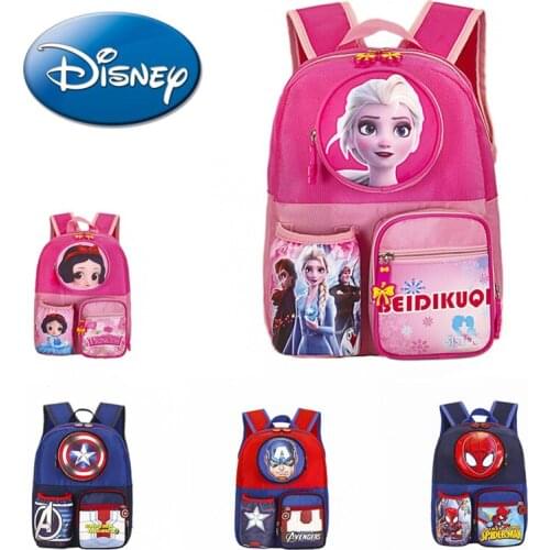 Anime Disney Marvel Mickey Snow White Backpack Pupils' Schoolbags Oxford Protection Kids Schoolbag Lightweight Kids Backpack