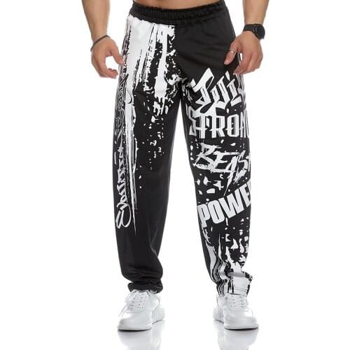 Pants Men Joggers Sweatpants Loose Mens Gym Clothes Workout Pants Running Training Pants Sports Casual Fashion Print Trousers