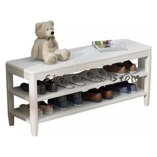 Nordic shoe changing stool solid wood bed end stool home entrance simple and multifunctional white home sitting storage shoe cab