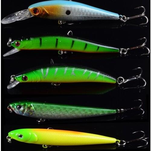 Mixed 5pcs/lot fishing Minnow Variable sinking Fishing lures Bait Fishing lure good fishing Sharp Hooks Wobblers with 3D eys