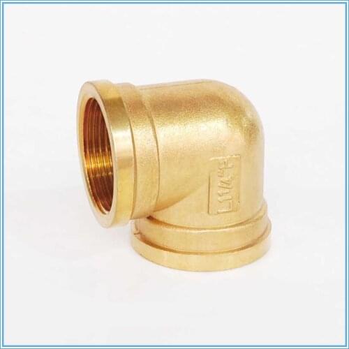 Female x Female Thread 1/8" 1/4" 3/8" 1/2" 90 Deg Brass Elbow Pipe Fitting Connector Coupler For Water Fuel Copper