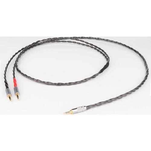 Hi-end copper silver plated AUX cable 2.5mm to 2x3.5 mm male plug cable hifi audio Headphones Cable Audio Upgrade Cable