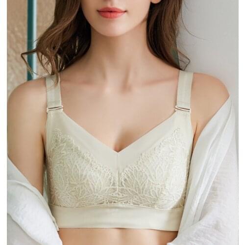 Women Wireless Bras Full Coverage Large Size Underwea Lace Bra Female Sexy Lingerie Plus Size Bralette 75 80 85 90C D E F Cup bh