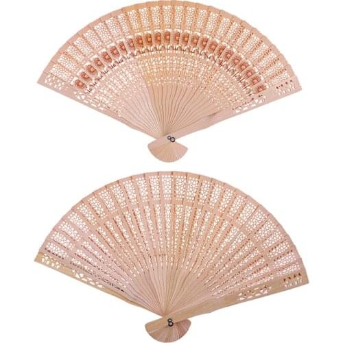 1PCS Original Wooden Hand Flower Bamboo Pocket Fan Decoracion Fiestas Chinese Japanese Folding Fan For Home Decor