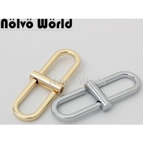 10-50pcs 69*13mm light gold double head oval shape long new design bag hanger for chain bag connector buckle purse hardware
