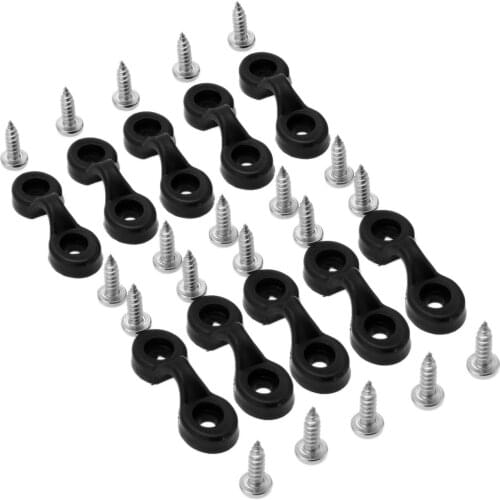 10 Pcs Nylon Kayak Bungee Deck Loops Tie Down Pad Eye With 20 Stainless Steel Screws Deck Rigging Kit For Boat Canoe Accessories