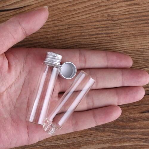 10pcs 6ml 16*60mm Mini Glass Bottles with Aluminum Lids DIY Tiny Glass Jars Glass vessels Glass Vials for Art Craft