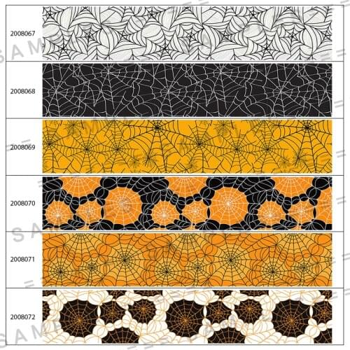 10Yards 25mm/38mm/50mm/75mm Halloween Spider Web Printed Grosgrain/Satin Ribbon For Halloween Party Decor 200806 200807