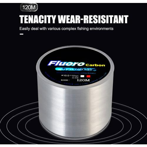 120M Fishing Line Carbon Fiber Coating Nylon String Cord Clear Fluorocarbon Strong Fishing Wire 0.2-0.6mm 3.25-21.5kg Durable